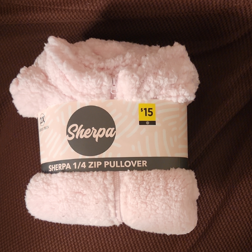 Sherpa 1/4 Zip Pullover in Pink